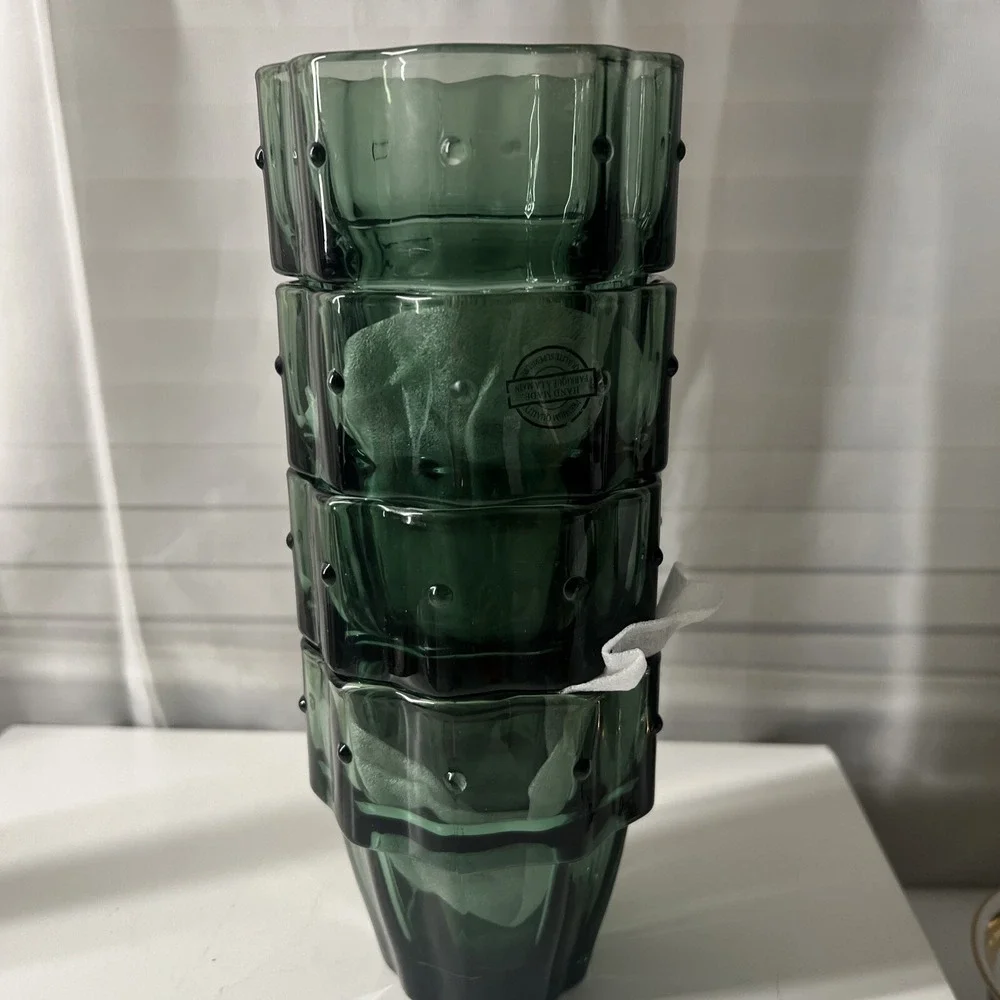 CACTUS 4 Stacking Glasses CUPS Green Unique Drinking Nesting
